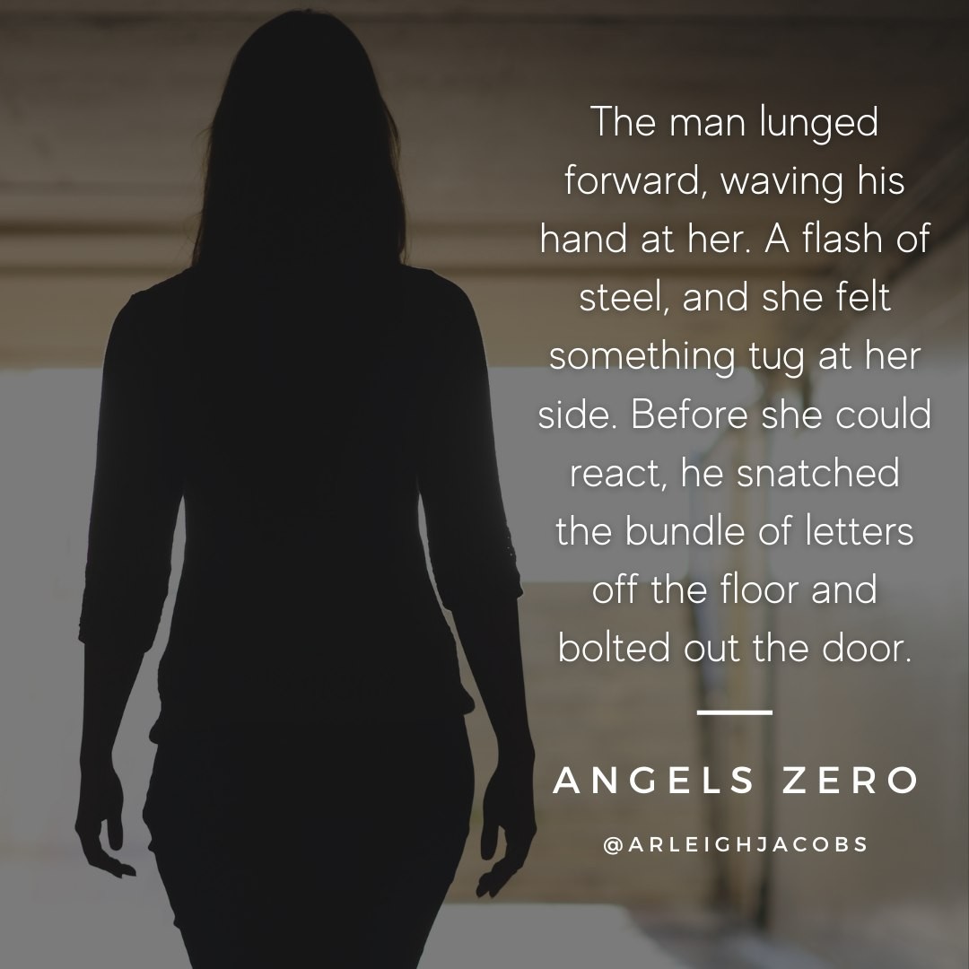 "The man lunged forward, waving his hand at her. A flash of steel, and she felt something tug at her side. Before she could react, he snatched the bundle of letters off the floor and bolted out the door."
***
Colt gets into more than her fair share of scraps, and she’s never been one to back down easily.

#teamcolt #arleighjacobs #thrillerreads #femaleaviator #bookstagram #booklover #thrillerbooklover #sneakpeeks #sneakpeek #quotes #bookquote #literaryquotes #bookquotes #quoteoftheweek #thrillerbook #thrillers #womenwhowrite #thrillerbooksofinstagram #BookExcerpt #angelszero